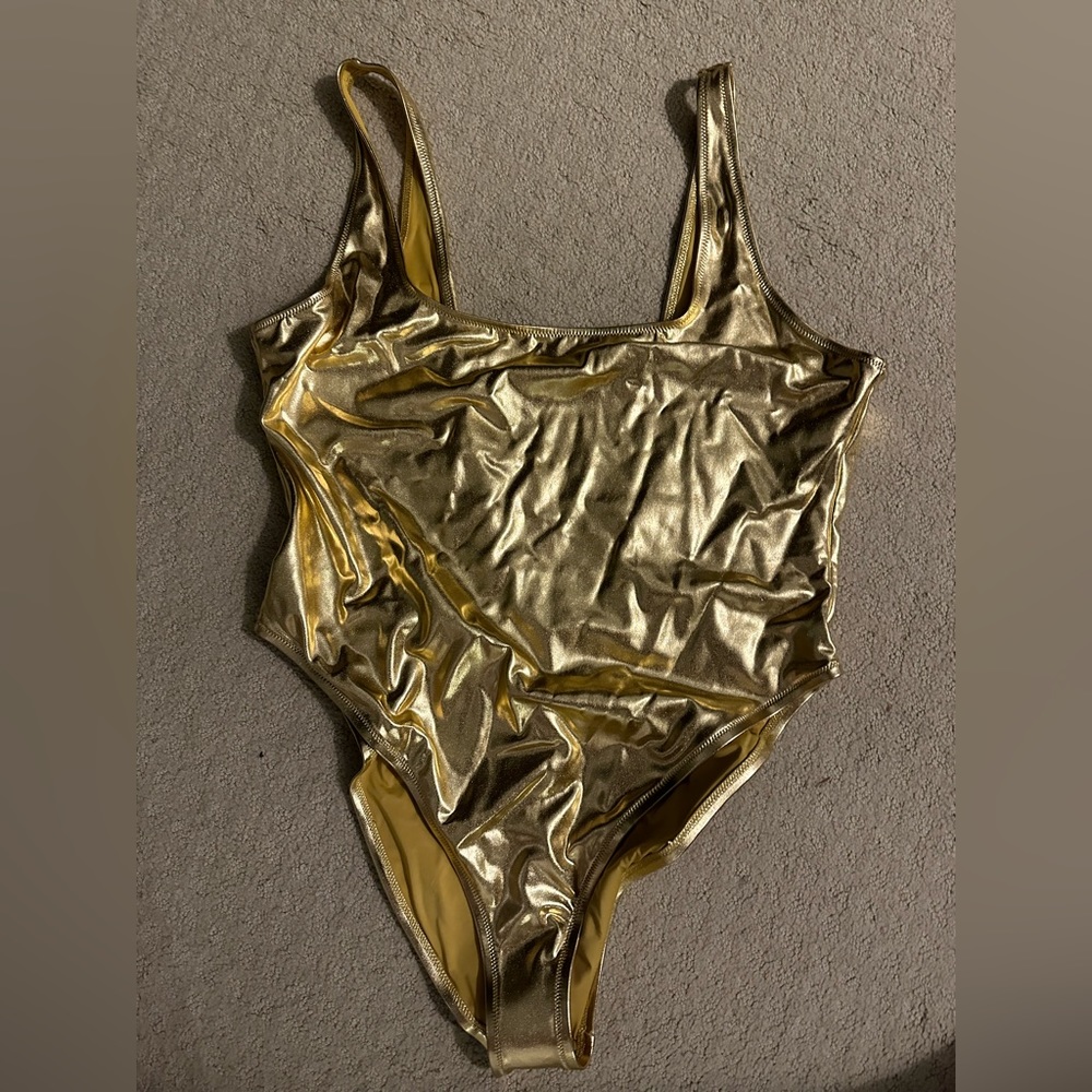 SKIMS gold bathing suit